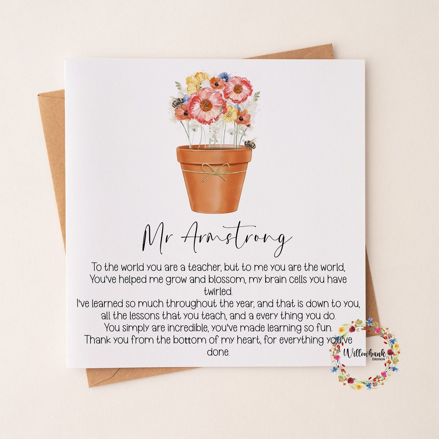 Personalised Best Teacher In The World Card