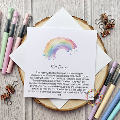 Personalised Best Teacher In The World Card
