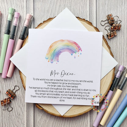 Personalised Best Teacher In The World Card