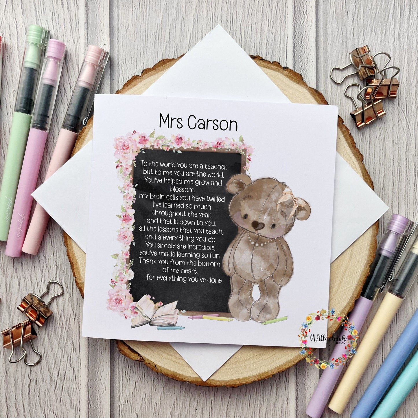 Personalised Best Teacher In The World Card