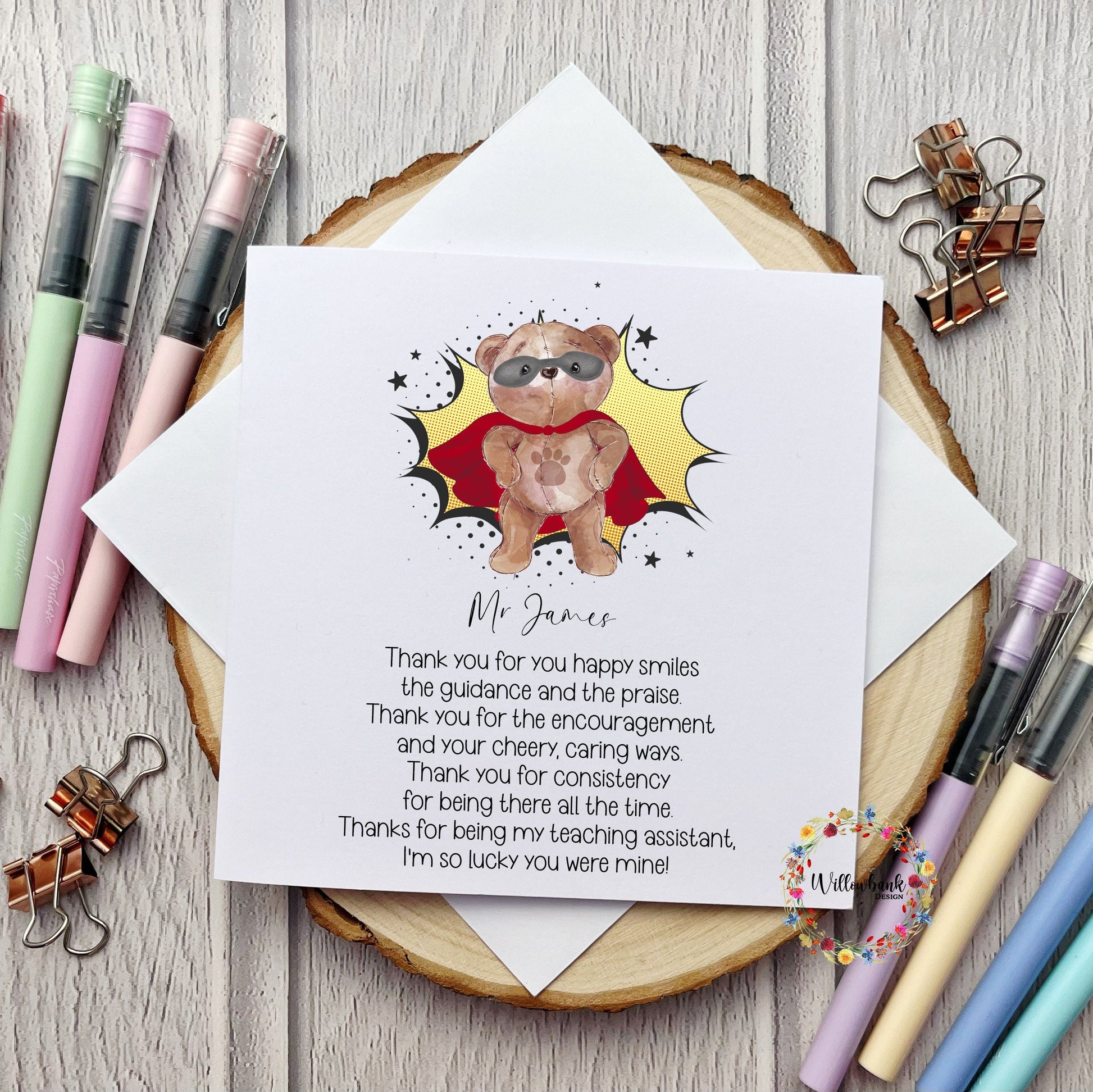 Personalised Teacher Card l Teaching Assistant l SEN Assistant l 121 l One To One Thank You Teacher l Nursery l Special Education l SENCO