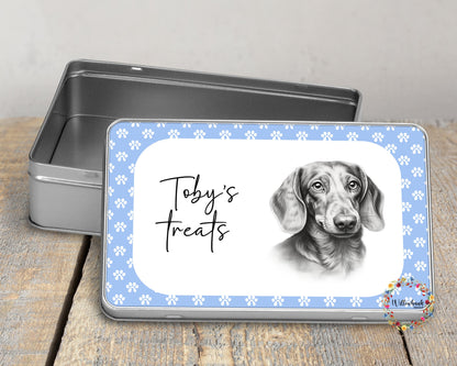 Personalised Dachshund Dog Treat Tin