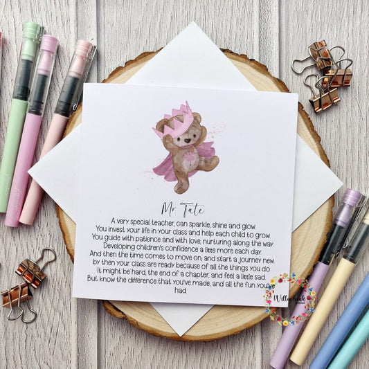 Personalised Best Teacher In The World Card