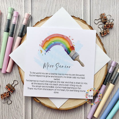 Personalised Best Teacher In The World Card