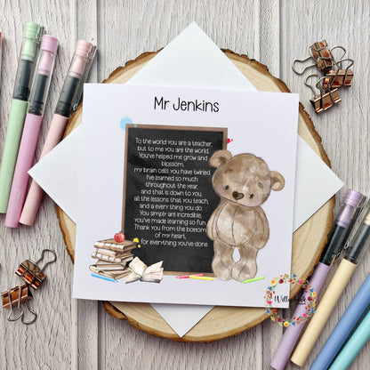 Personalised Best Teacher In The World Card