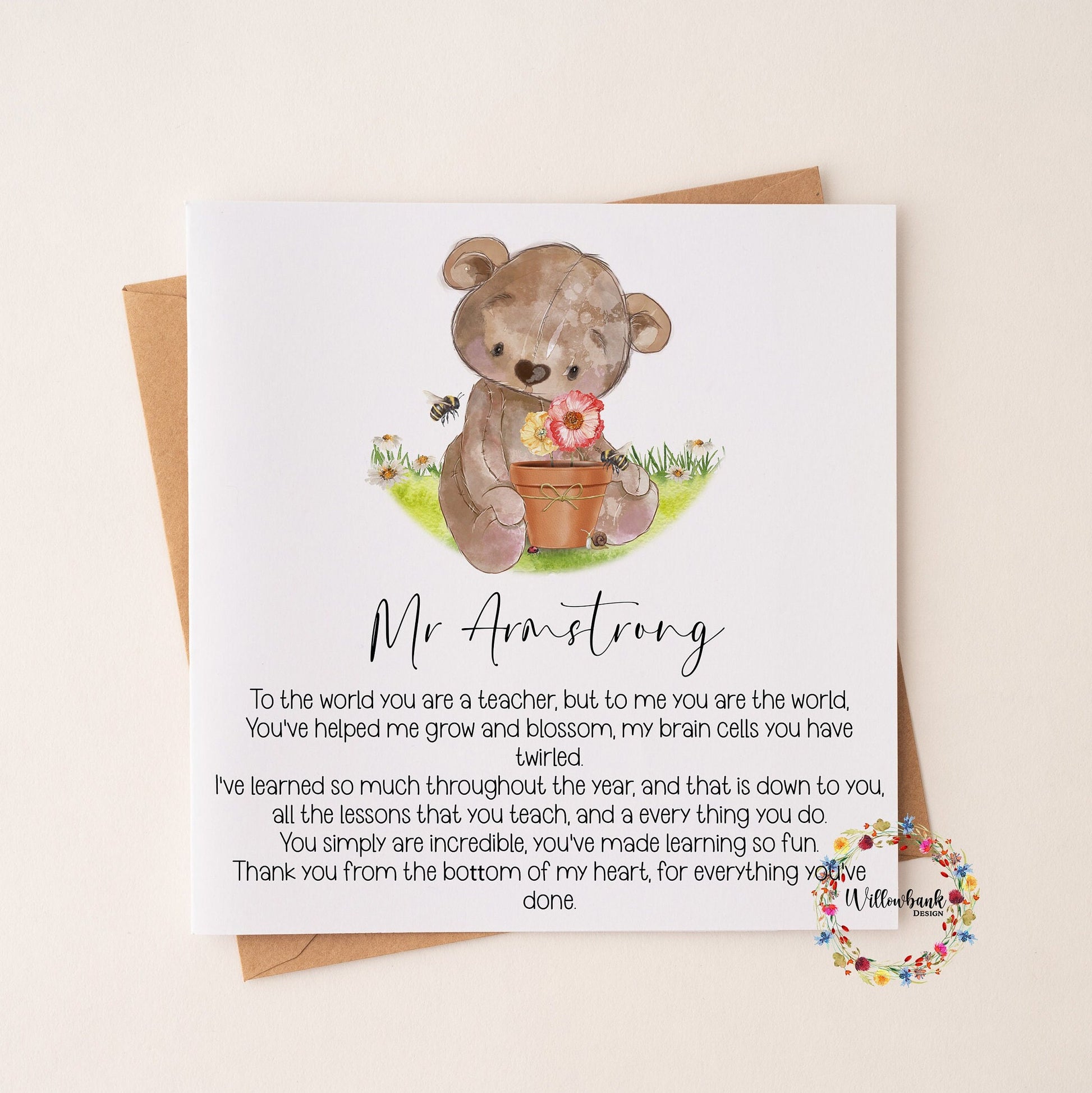 Personalised Best Teacher In The World Card