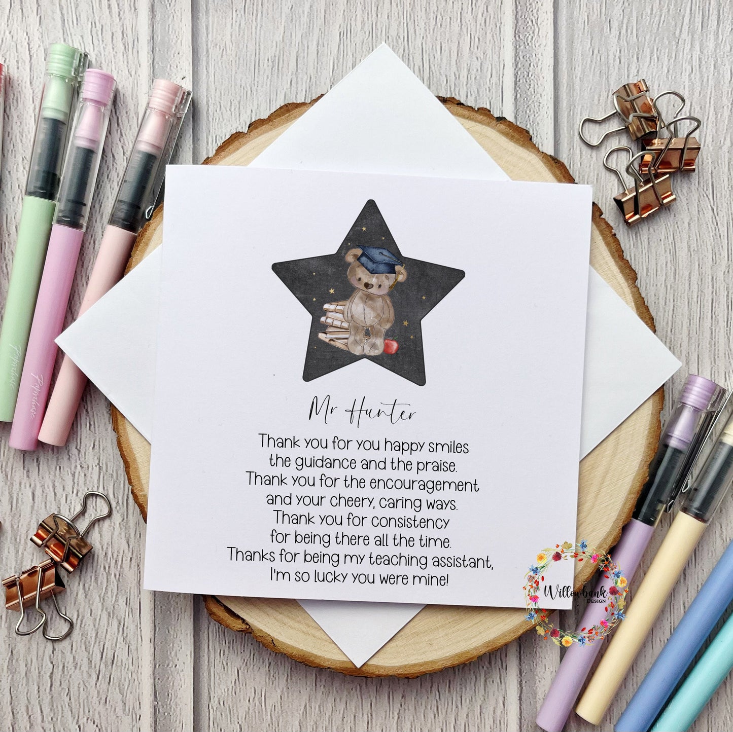 Personalised Teacher Card l Teaching Assistant l SEN Assistant l 121 l One To One Thank You Teacher l Nursery l Special Education l SENCO