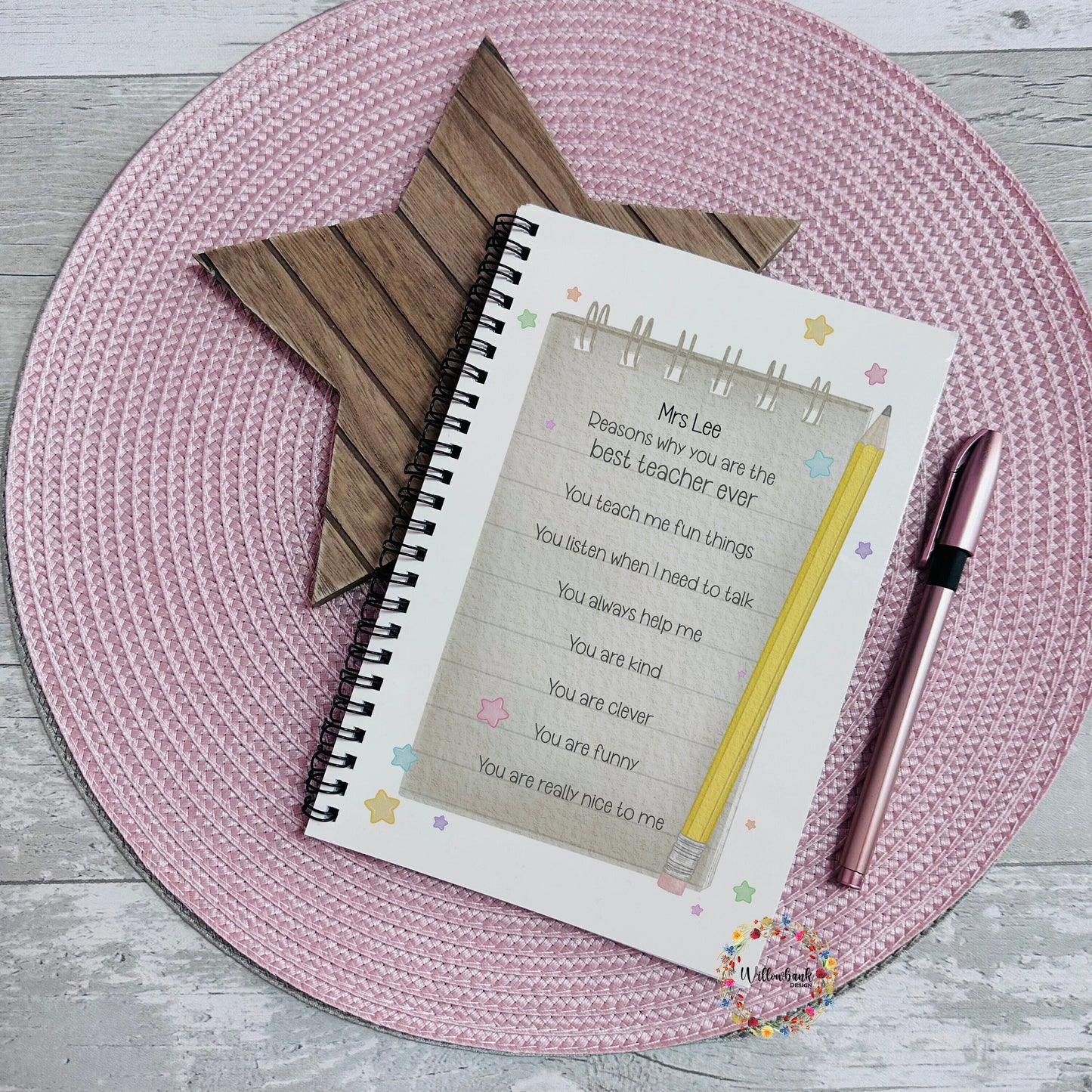 Best Teacher A5 Spiral Notebook l Teaching Assistant Present l Notepad l Planner l End Of Term l School Leaver Gift