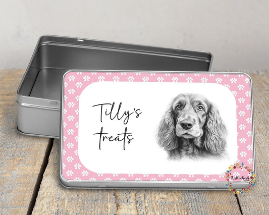 Personalised Cocker Spaniel Treat Tin