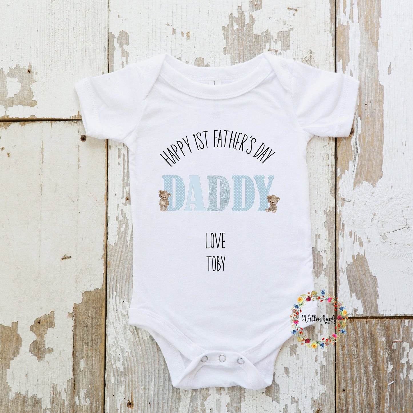 First Father's Day Bear Babygrow l Baby Vest l Onesie l 1st Father's Day l Daddy Gift