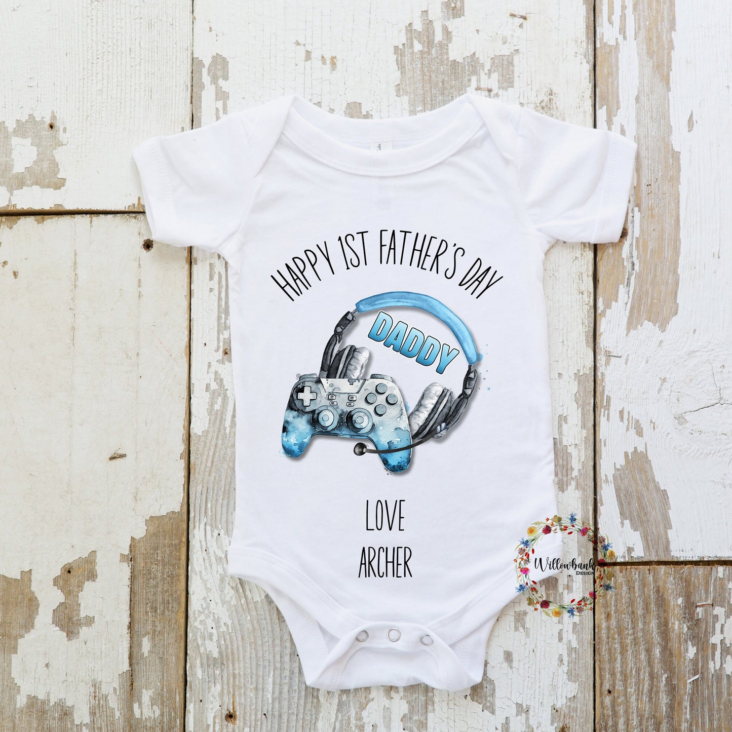 First Father's Day Gamer Babygrow l Baby Vest l Onesie l 1st Father's Day l Daddy Gift l Gaming