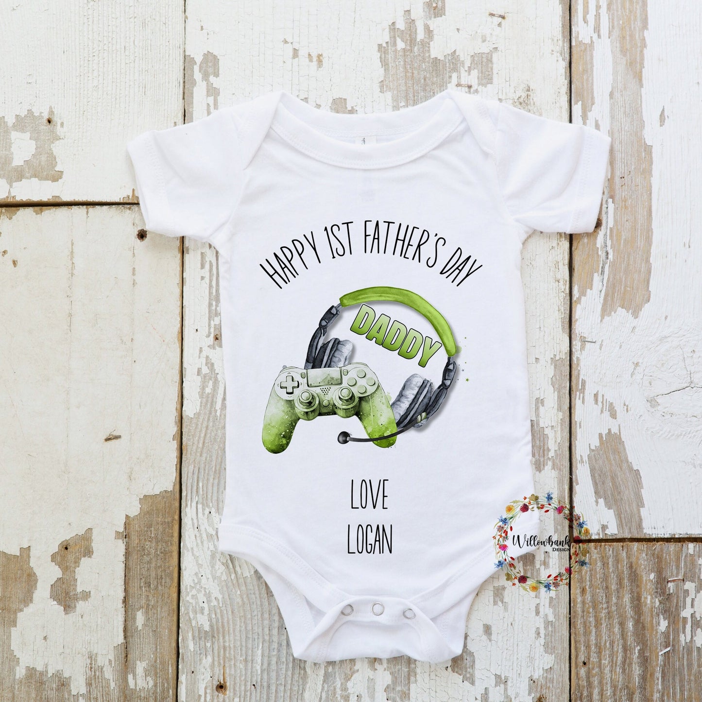 First Father's Day Gamer Babygrow l Baby Vest l Onesie l 1st Father's Day l Daddy Gift l Gaming