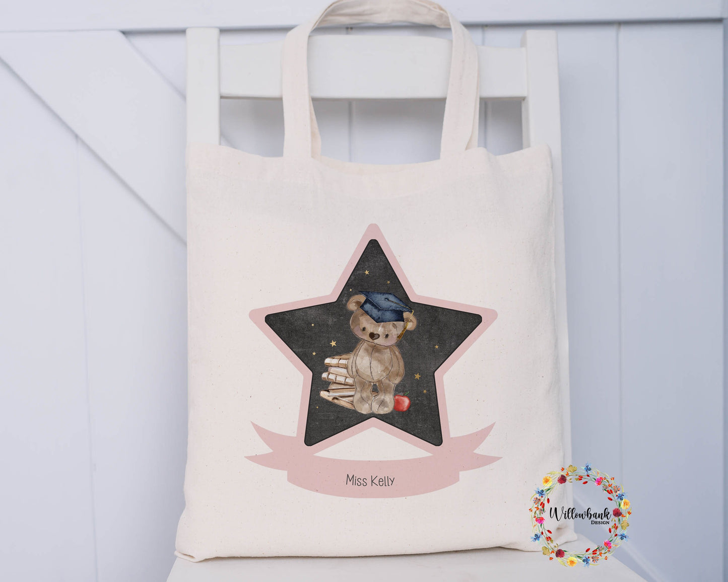 Personalised Teacher Star Tote Bag l Teacher Gift l Teaching Assistant Present l Nursery l Eco Shopping Bag l End Of Year Gift