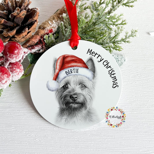 Personalised Cairn Terrier Christmas Tree Decoration l Dog Lover l Santa Dogs l Hanging Decoration l Hanging Ornament