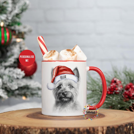 Personalised Cairn Terrier Christmas 11oz Mug l Dog Lover l Santa Dogs l Puppy Gift l Stocking Filler l Dog Mama