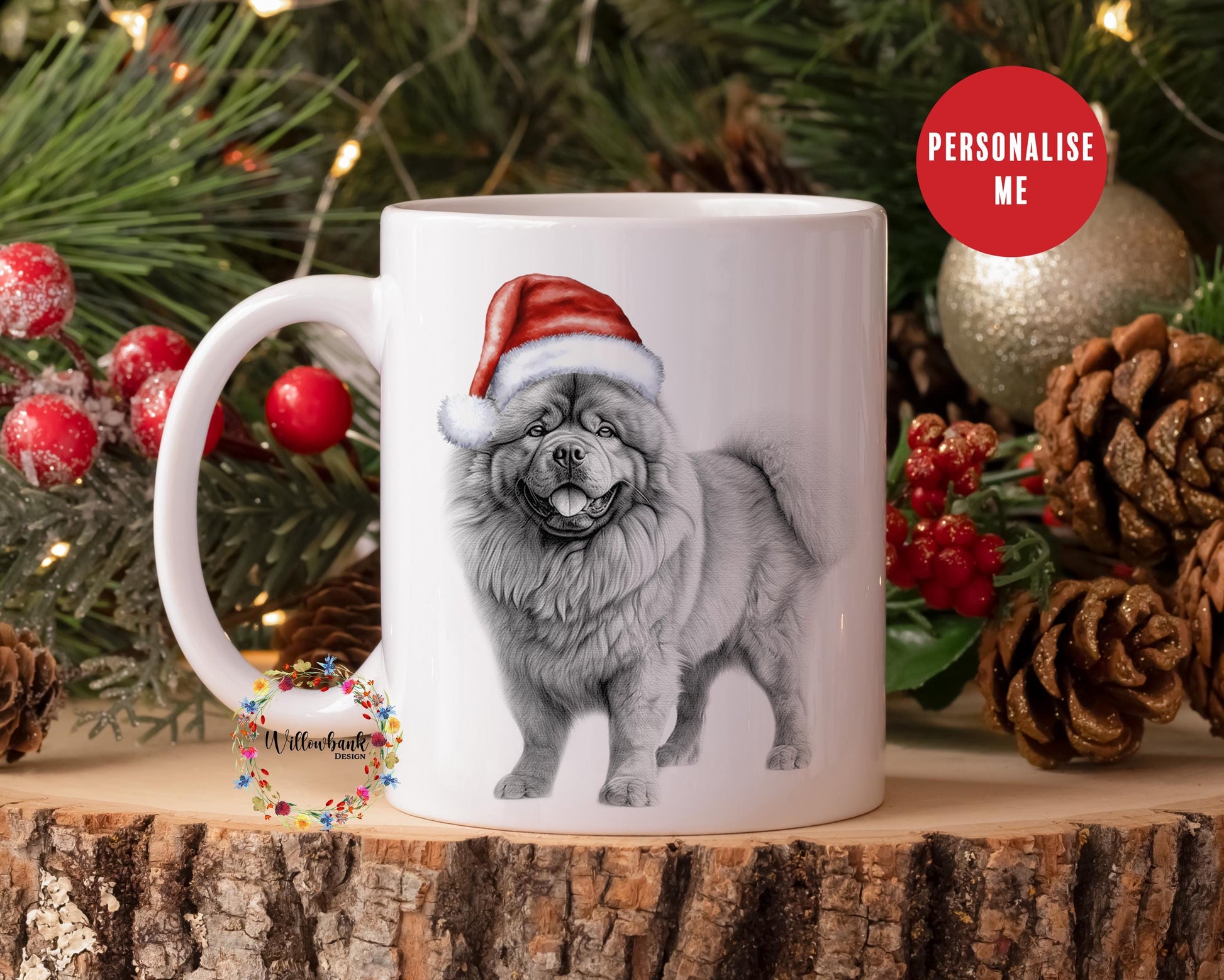 Personalised Chow Chow Christmas 11oz Mug l Dog Lover l Santa Dogs l Puppy Gift l Stocking Filler l Dog Mama