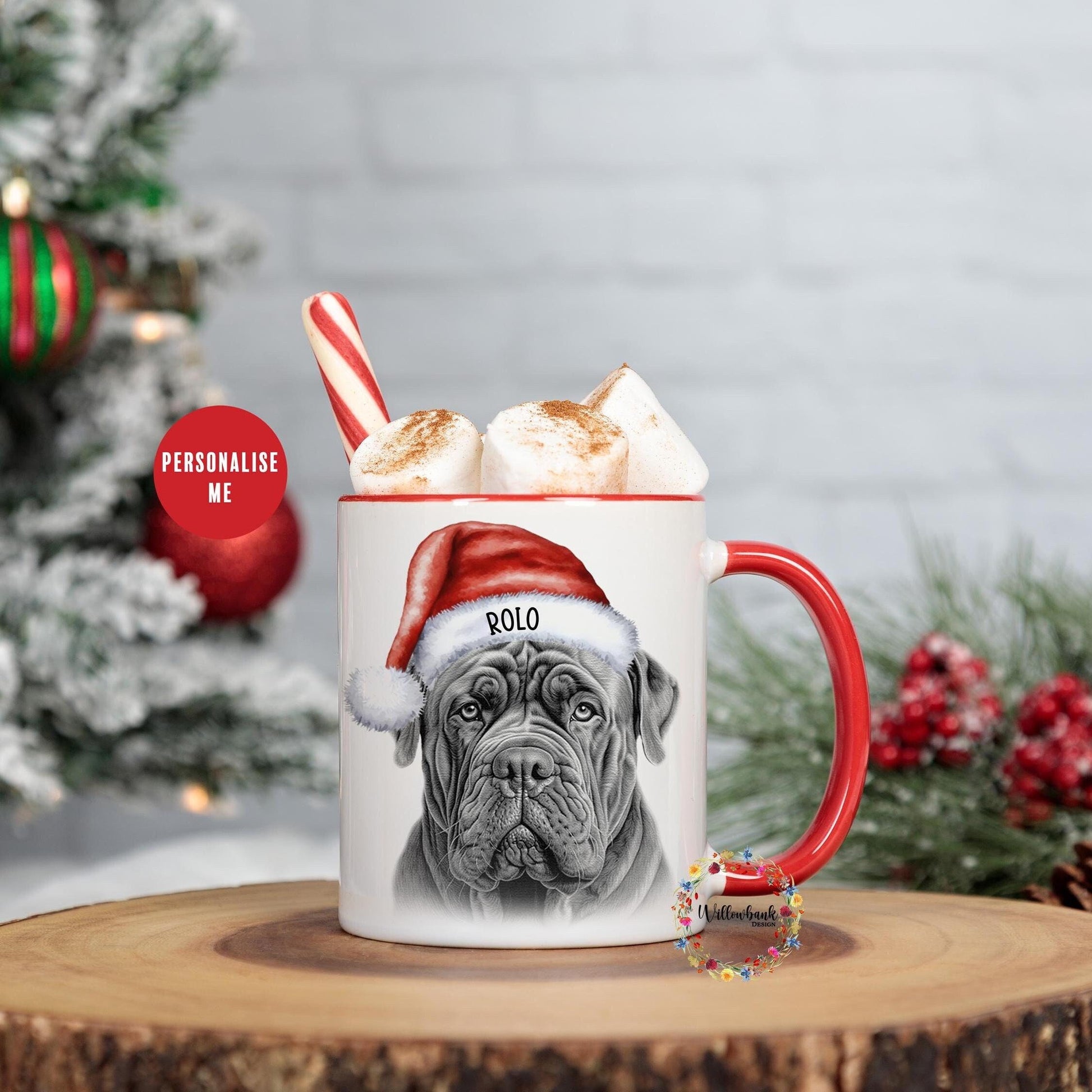 Personalised Bull Mastiff Christmas 11oz Mug l Dog Lover l Santa Dogs l Puppy Gift l Stocking Filler l Dog Mama