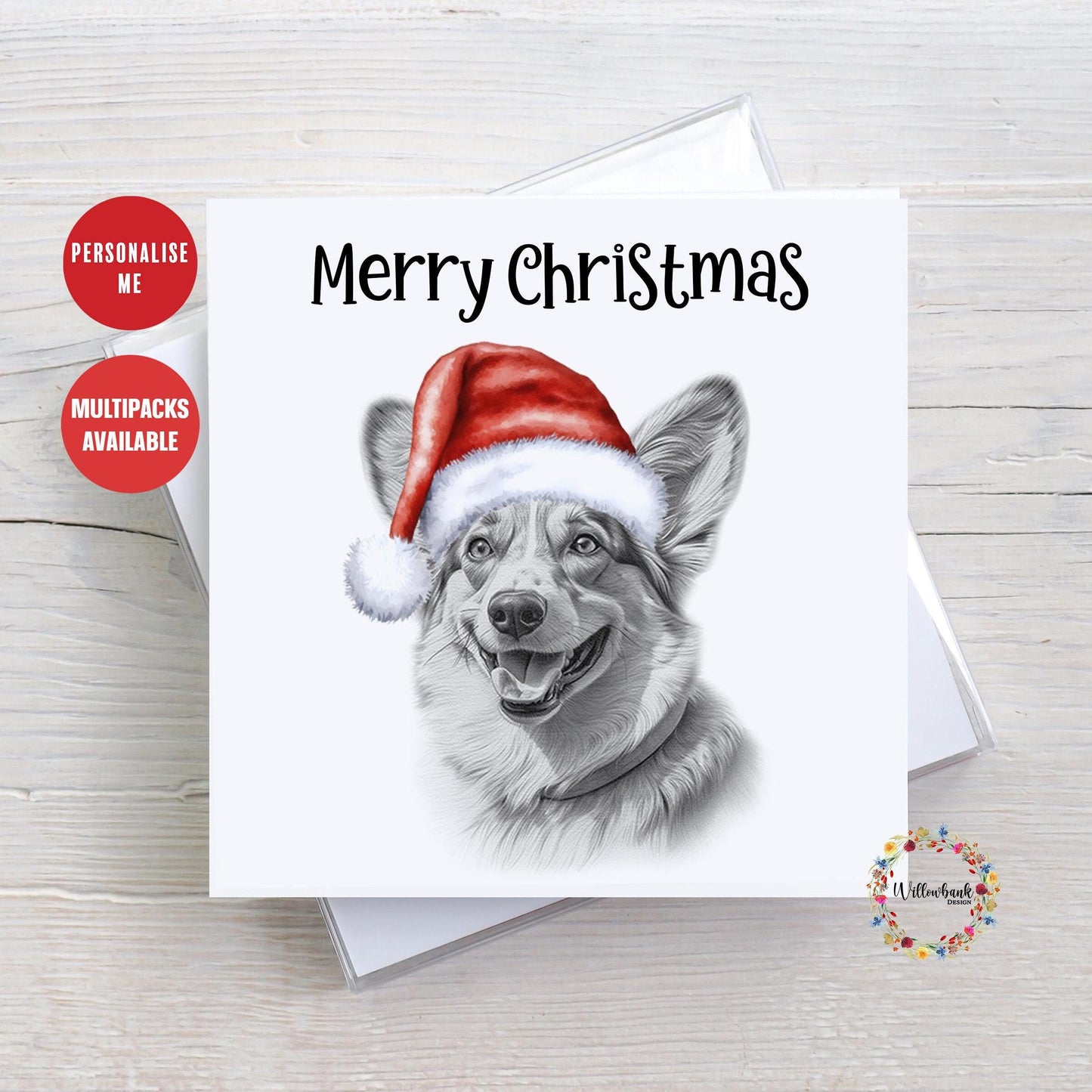 Personalised Corgi Christmas Card l Dog Lover Festive Card l Santa Dogs l Dog Mama l Puppy Xmas Card