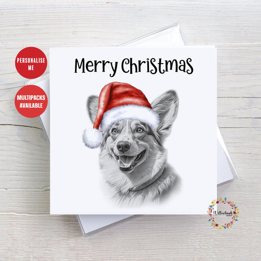 Multipack Personalised Corgi Christmas Card l Dog Lover Festive Card l Santa Dogs l Dog Mama l Puppy Xmas