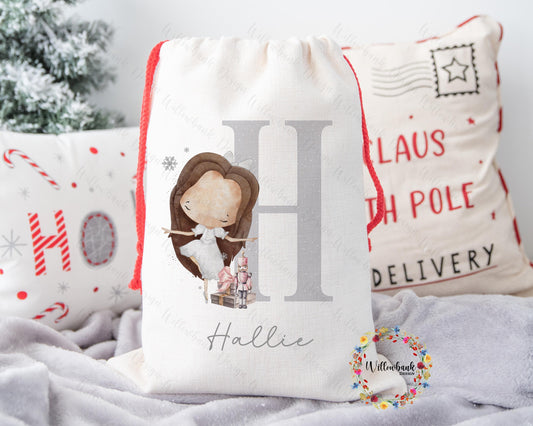 Personalised Clara Nutcracker Christmas Sack - Personalised Santa Sack - Xmas Eve Box - Xmas Bags - Santa Sack - Ballerina