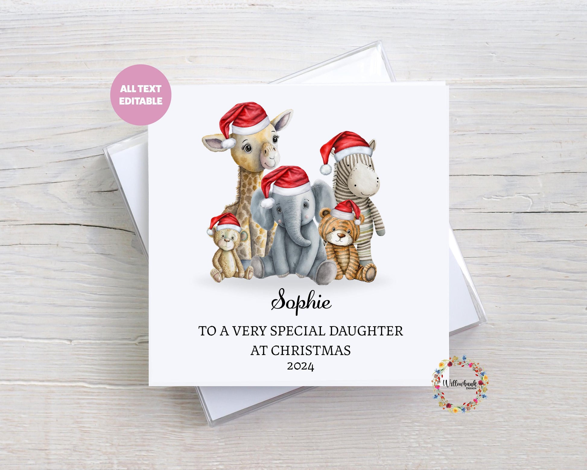 Children's Christmas Card l Christmas Animals l Santa l Christmas Card For Child l Keepsake l Son Daughter Grandson Grandaughter