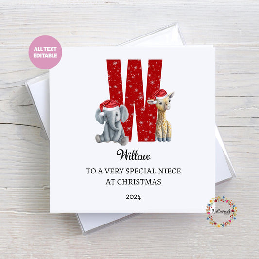 Children's Christmas Card l Christmas Animals l Santa l Christmas Card For Child l Keepsake l Son Daughter Grandson Grandaughter