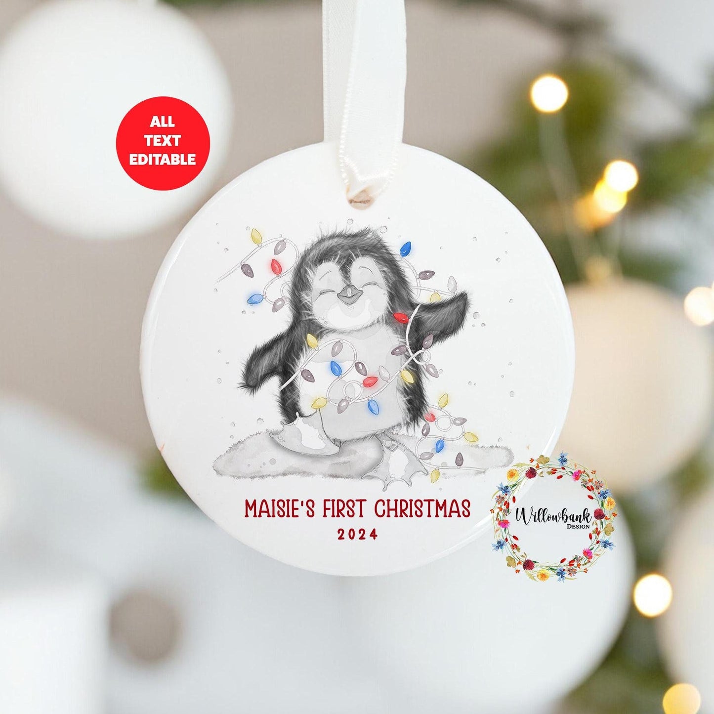 My First Christmas Penguin Tree Decoration l First Xmas l Baby Keepsake Hanging Decoration l Hanging Ornament