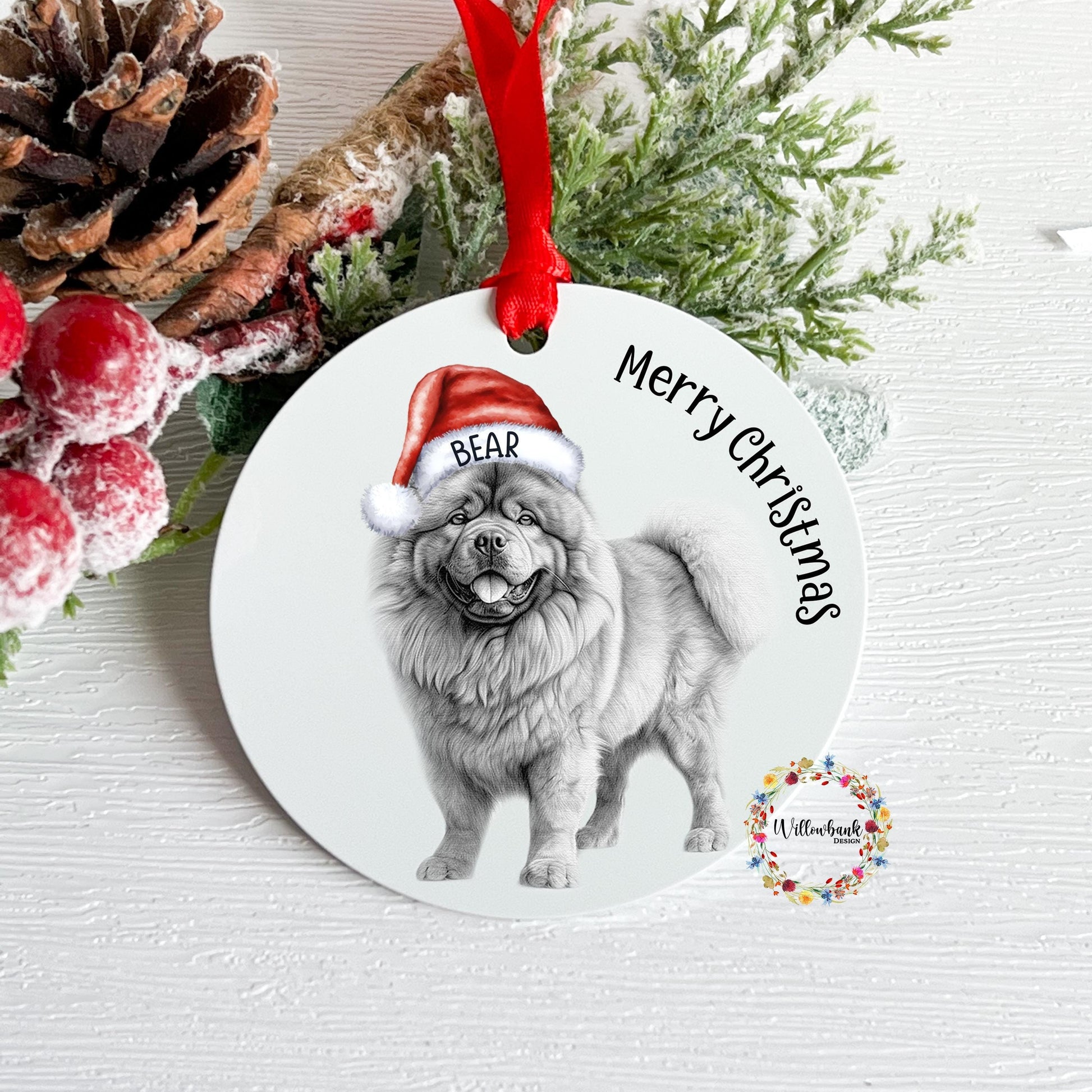 Personalised Chow Chow Christmas Tree Decoration l Dog Lover l Santa Dogs l Hanging Decoration l Hanging Ornament