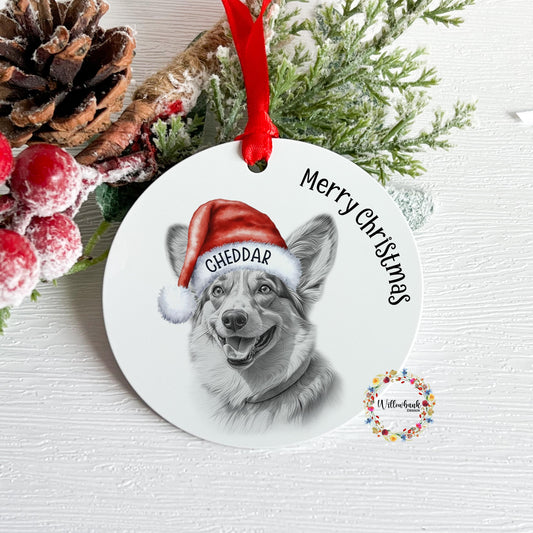 Personalised Corgi Christmas Tree Decoration l Dog Lover l Santa Dogs l Hanging Decoration l Hanging Ornament