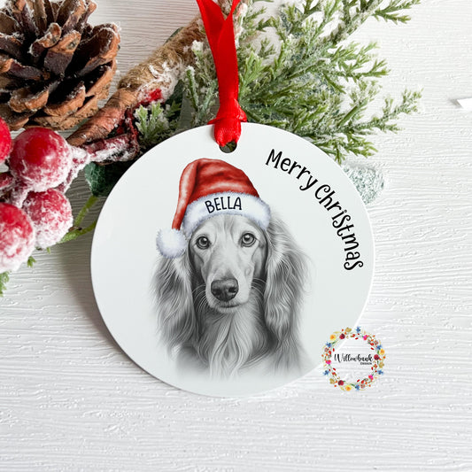 Personalised Saluki Christmas Tree Decoration l Dog Lover l Santa Dogs l Hanging Decoration l Hanging Ornament