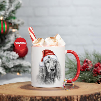 Personalised Sketchy Afghan Hound Christmas 11oz Mug