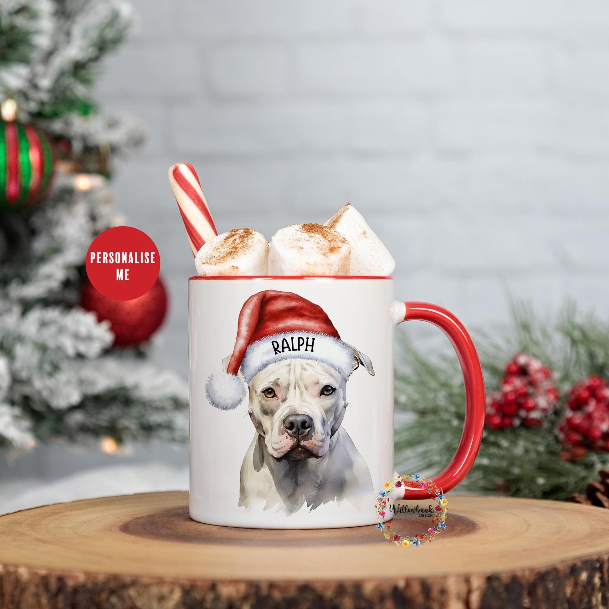 Personalised American Bulldog Christmas 11oz Mug l Dog Lover l Santa Dogs l Puppy Gift l Stocking Filler l Dog Mama