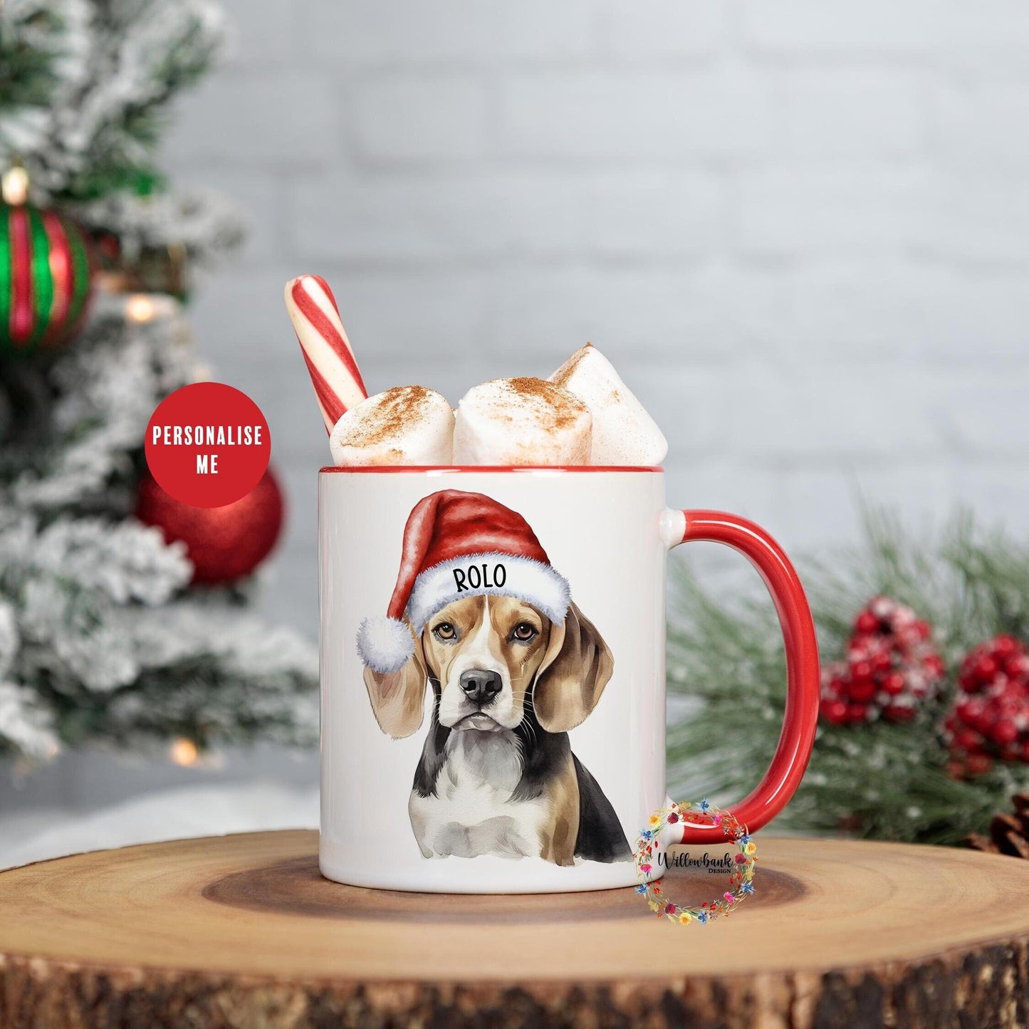 Personalised Beagle Christmas 11oz Mug l Dog Lover l Santa Dogs l Puppy Gift l Stocking Filler l Dog Mama