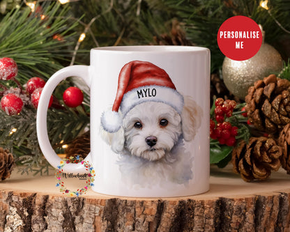 Personalised Bichon Frise Christmas 11oz Mug l Dog Lover l Santa Dogs l Puppy Gift l Stocking Filler l Dog Mama