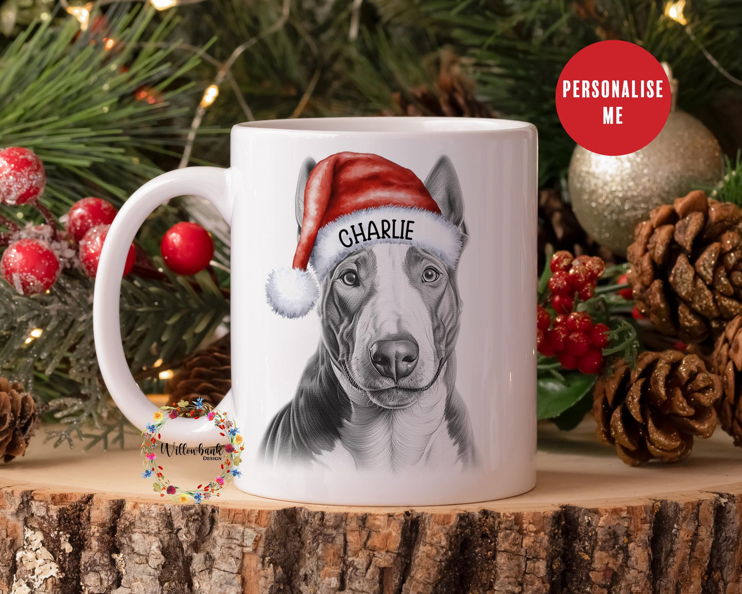 Personalised Pitbull Christmas 11oz Mug l Dog Lover l Santa Dogs l Puppy Gift l Stocking Filler l Dog Mama