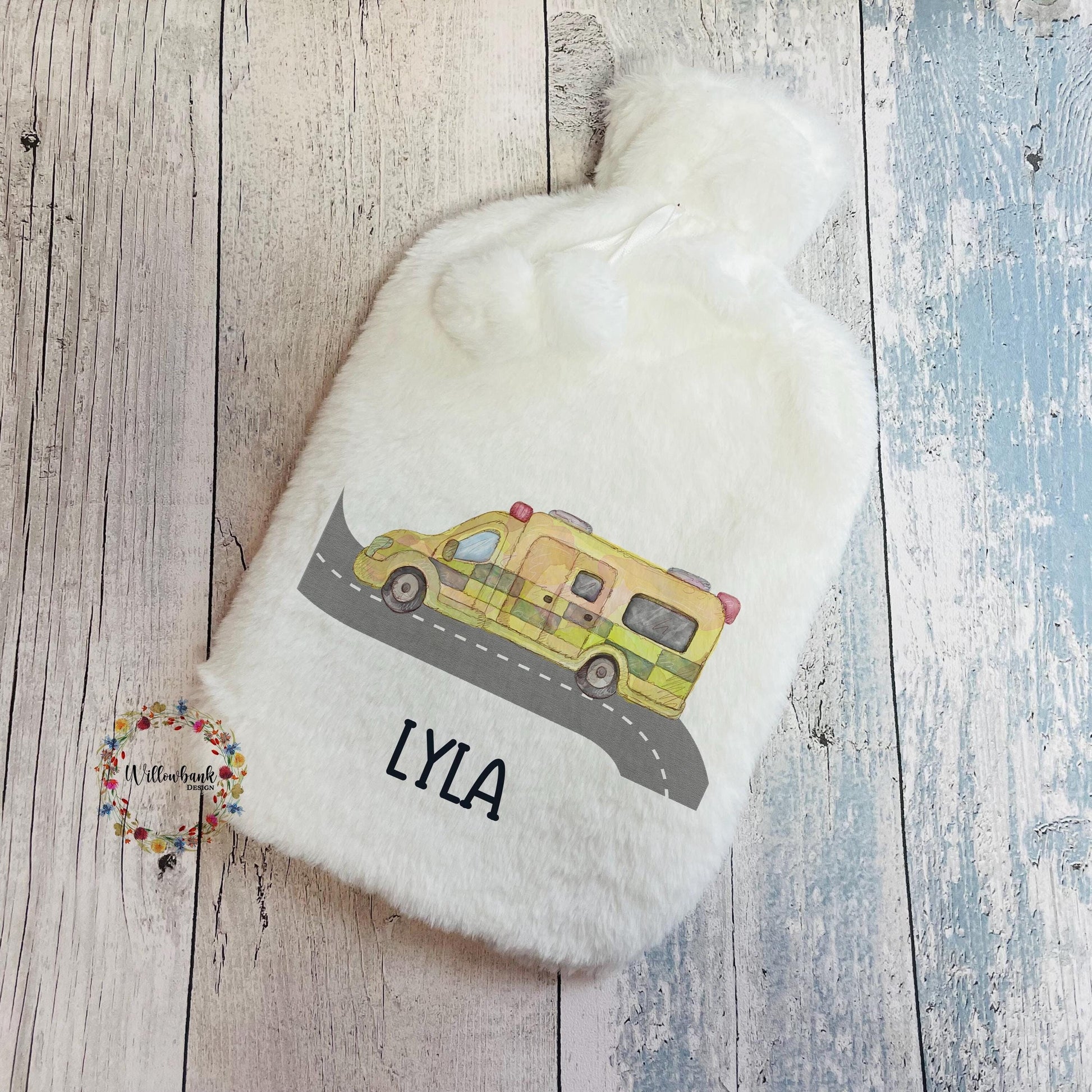 Personalised Hot Water Bottle l Ambulance l Emergency Vehicle l Child Gift l Stocking Filler l Christmas Gift l Birthday Present