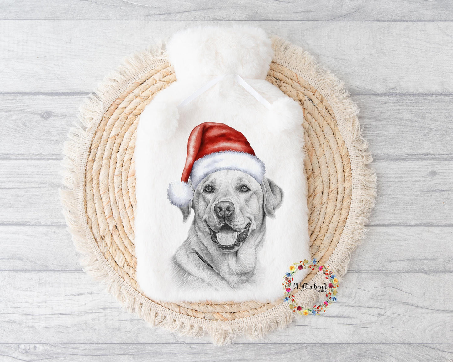 Personalised Yellow Labrador Hot Water Bottle l Christmas Gift Idea l Stocking Filler l Santa l Dog Lover Gift l Puppy Present