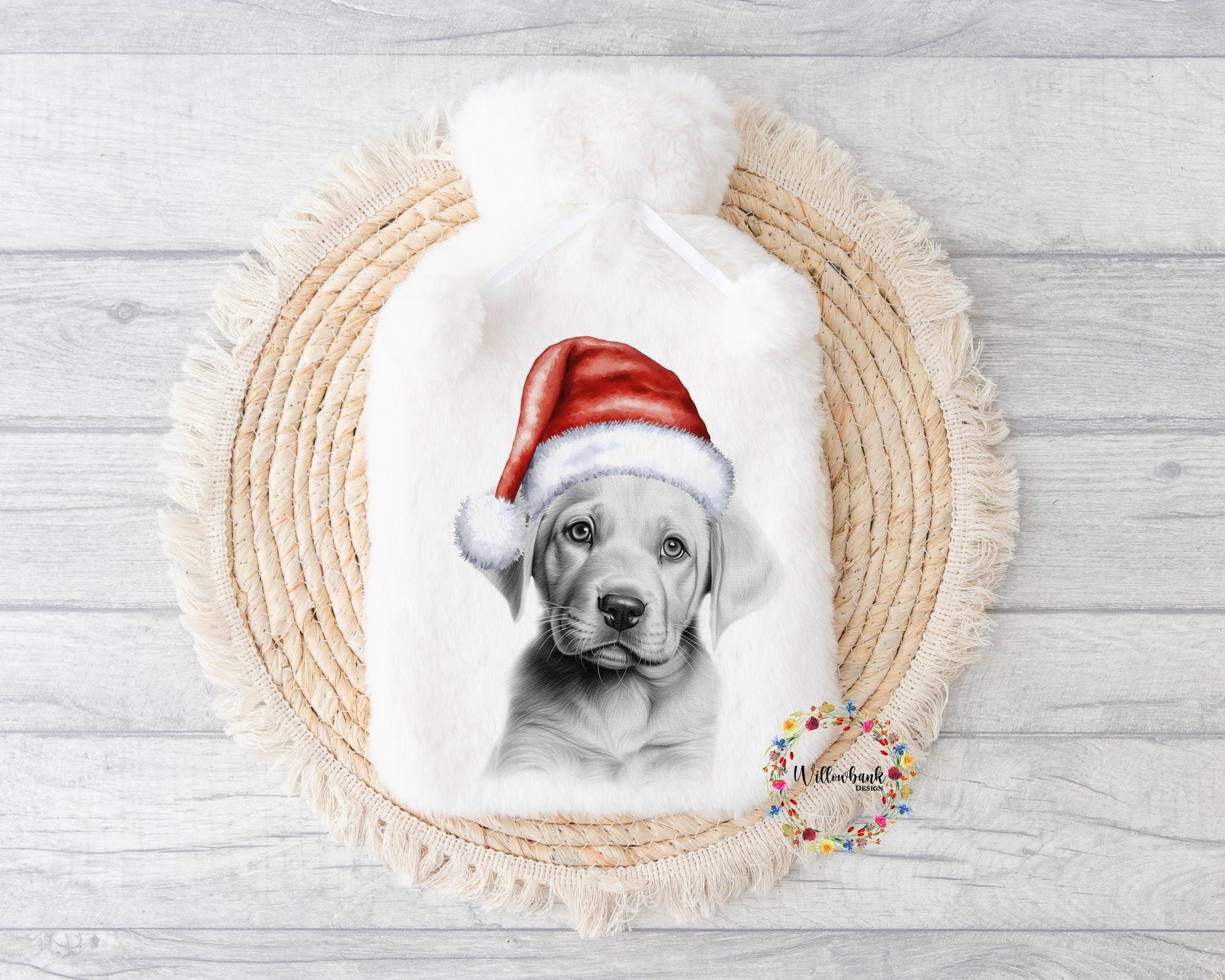 Personalised Yellow Labrador Hot Water Bottle l Christmas Gift Idea l Stocking Filler l Santa l Dog Lover Gift l Puppy Present