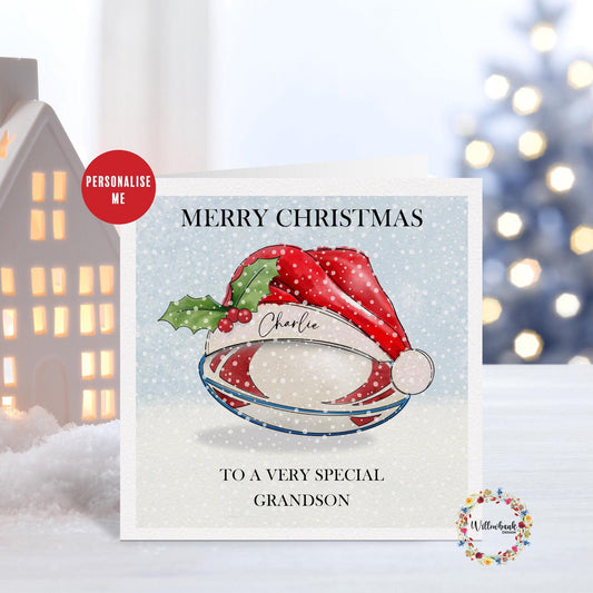 Rugby Christmas Card l Father Christmas l Santa l Christmas Card For Child l Keepsake l Son Daughter Grandson Grandaughter l Sports Fan