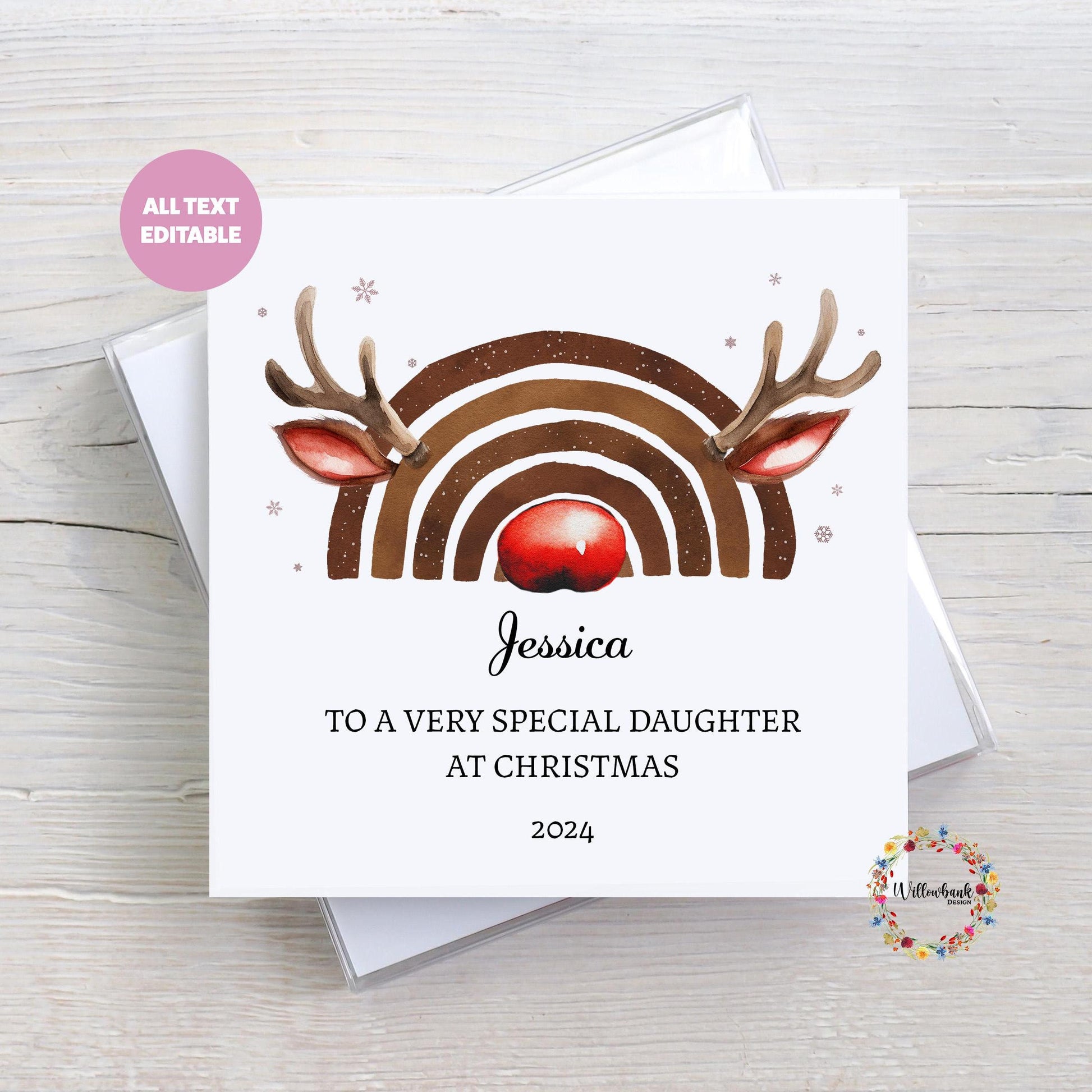 Reinbow Children's Christmas Card l Reindeer Rainbow l Santa l Christmas Card For Child l Keepsake l Son Daughter Grandson Grandaughter