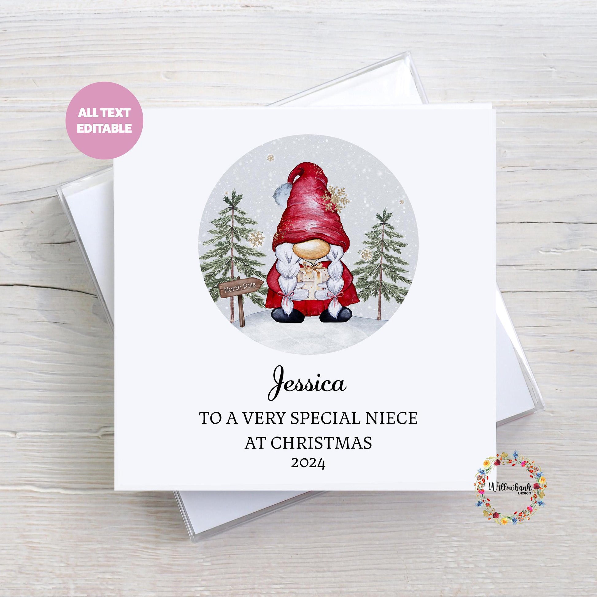 Santa Claus Gonk Christmas Card l Father Christmas l Mrs Claus l Xmas Gnome l Keepsake l Son Daughter Grandson Grandaughter