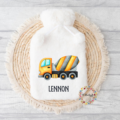 Personalised Construction Vehicle Hot Water Bottle