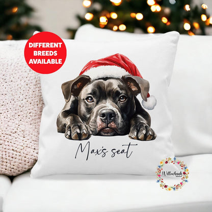 Custom Personalised Christmas Dog Cushion
