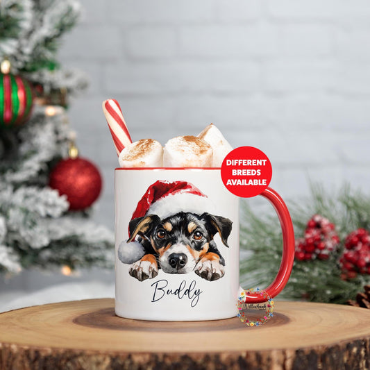 Personalised Custom Dog Christmas 11oz Red Mug