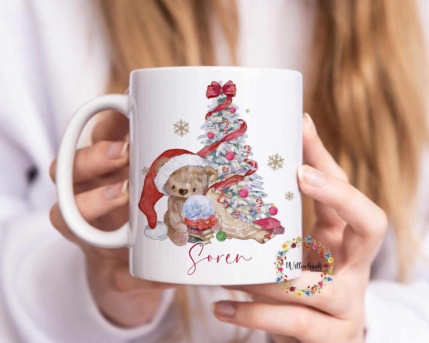 Personalised Christmas Tree Bear Mug