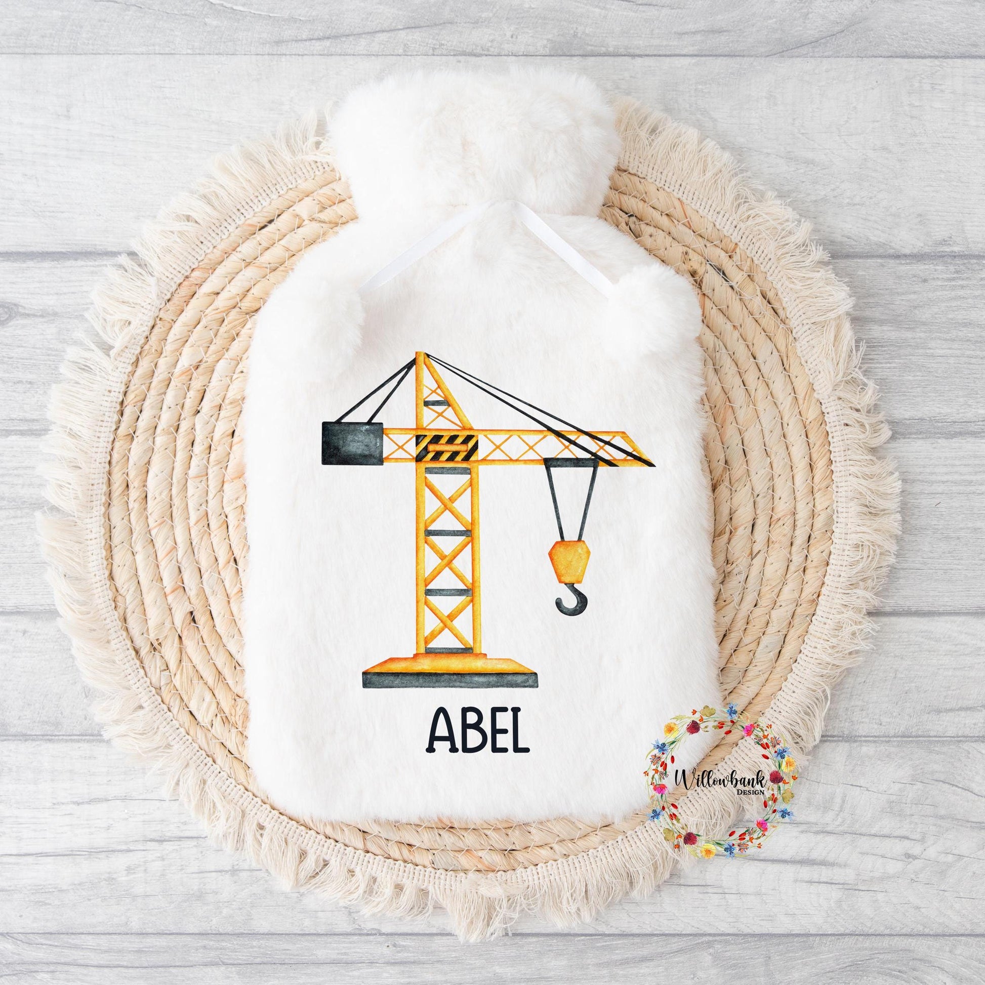 Personalised Construction Vehicle Hot Water Bottle