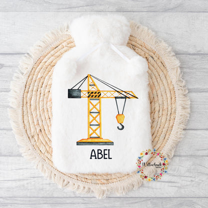 Personalised Construction Vehicle Hot Water Bottle