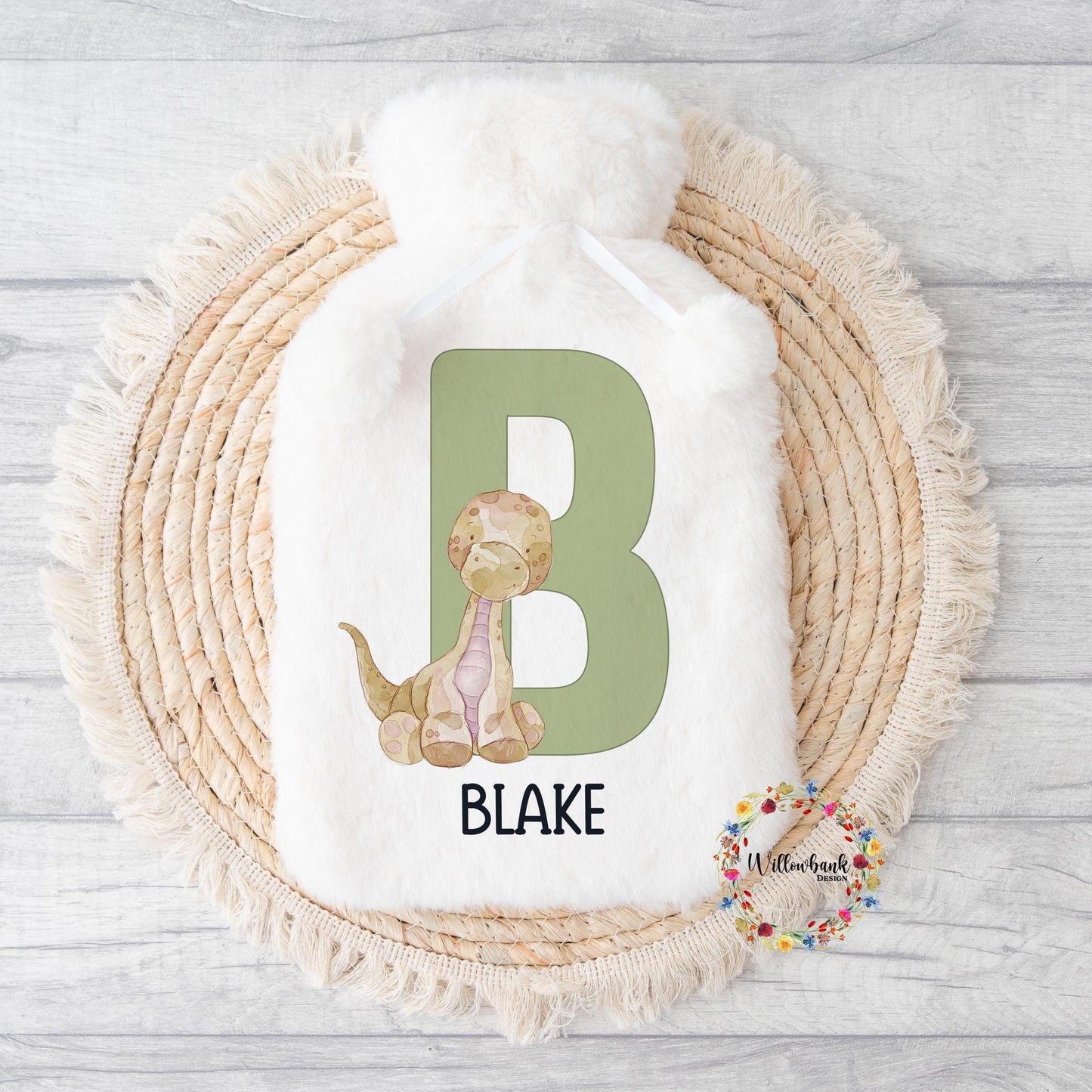 Personalised Dinosaur Hot Water Bottle