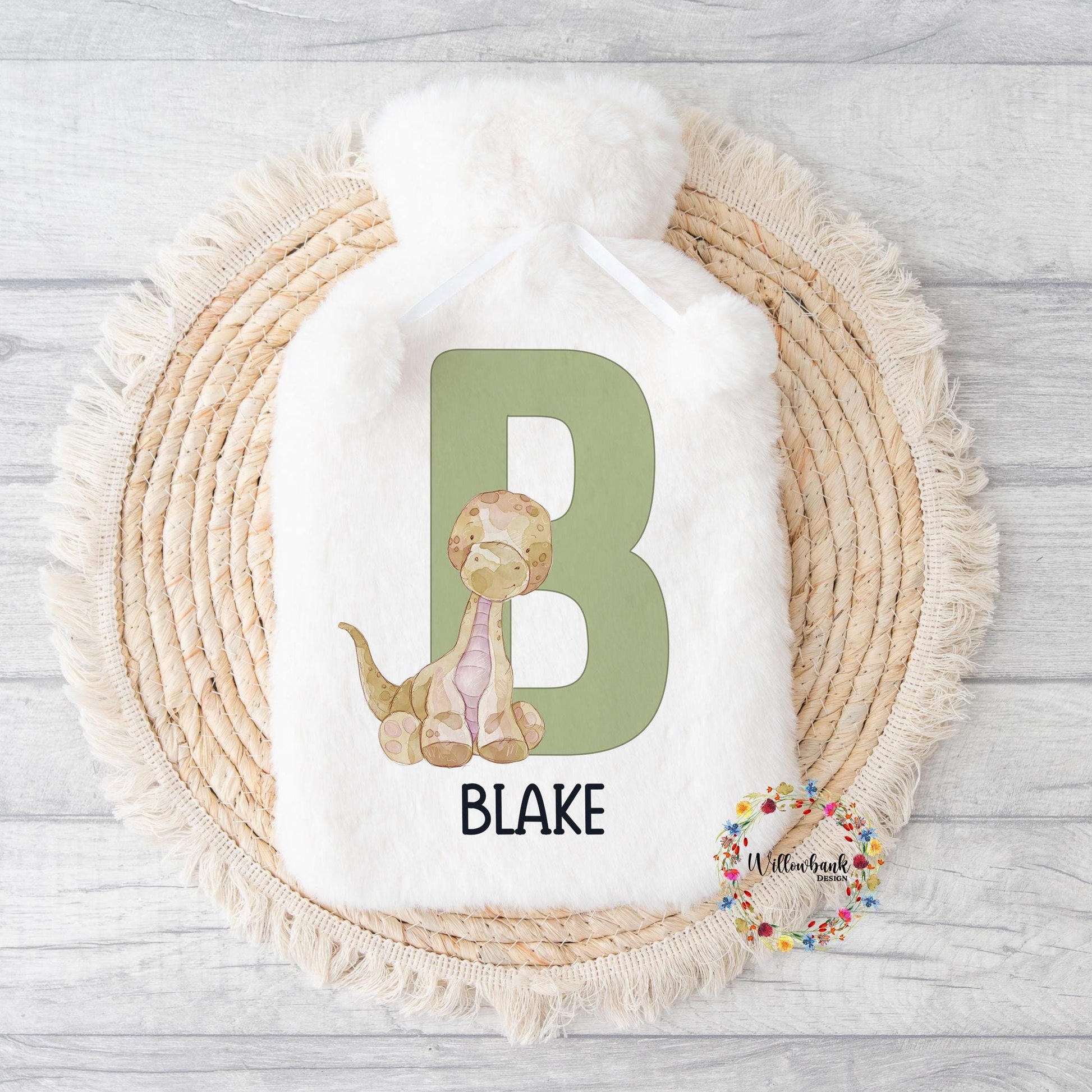 Personalised Dinosaur Hot Water Bottle