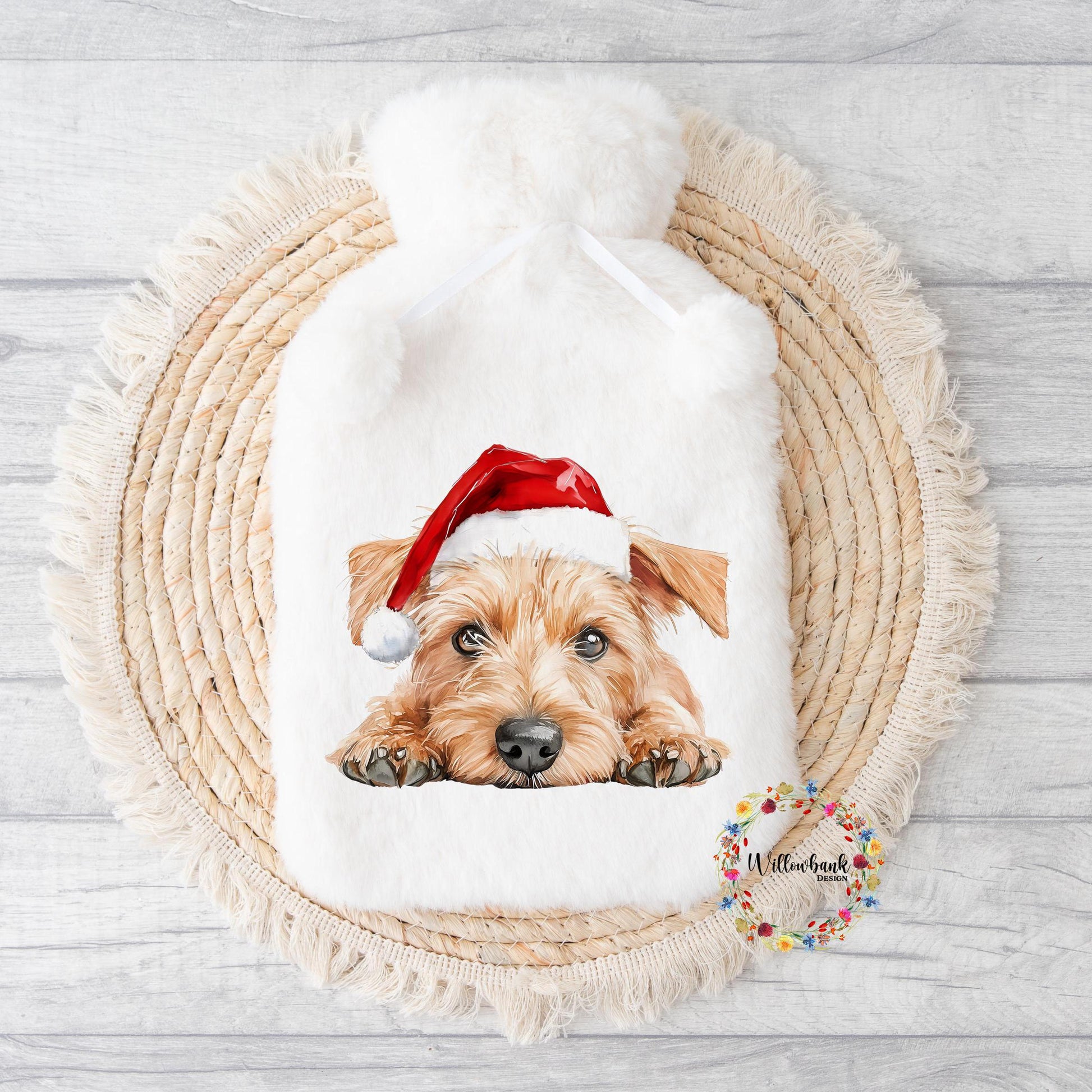 Custom Christmas Dog Hot Water Bottle